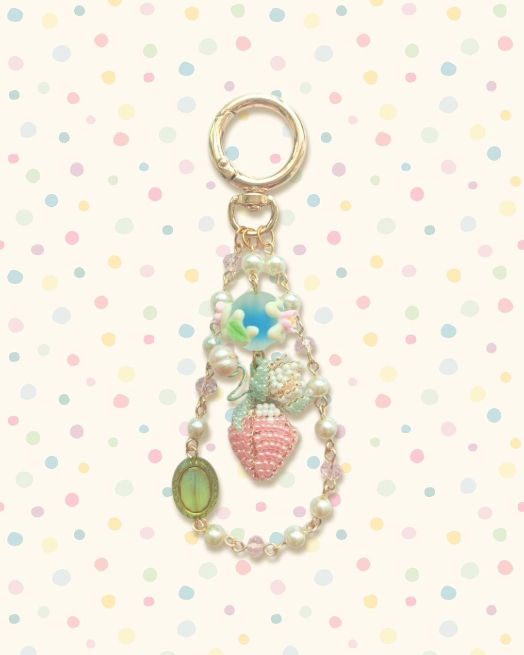 Anneliese Vintage Soft Beaded Bag Charm