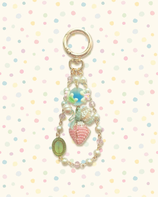 Anneliese Vintage Soft Beaded Bag Charm